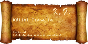 Kállai Izabella névjegykártya